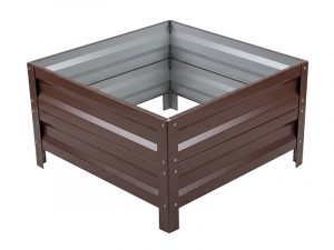 Грядка «Усиленная» 0.8*0.8м (высота 40 см) с полимерным покрытием RAL 8017